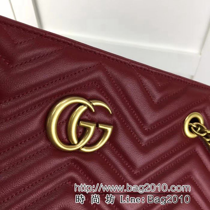 GUCCI古馳頂級原單 新款專櫃品質 實物實拍 524578 大紅雙鏈條單肩包 HY1103